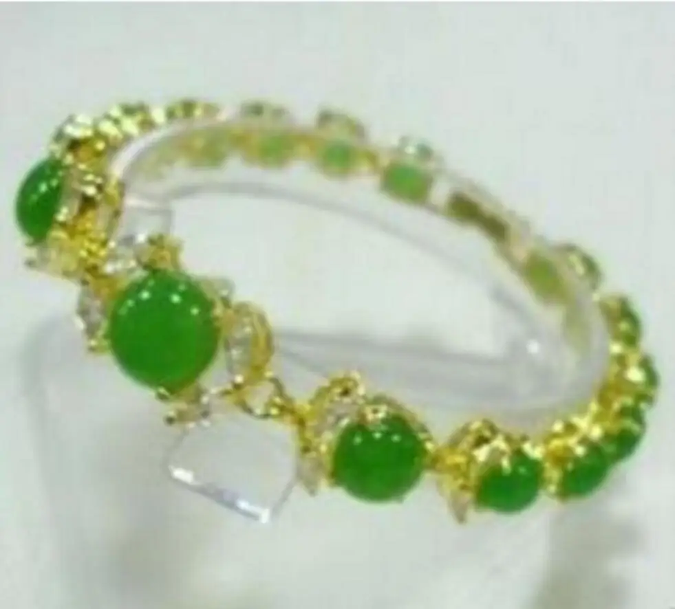 

Модные ювелирные изделия, новый браслет из зеленого камня с инкрустацией кристаллами, стиль AAA, изящный благородный jewe, 100% натуральный камень