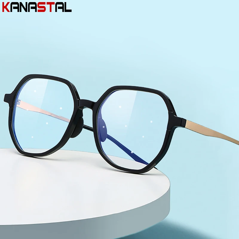Women Blue Light Blocking Reading Glasses Men Fashion TR90 Metal Polygon Eyeglasses Frame Computer Goggle Optics Myopia Eyewear
Women Blue Light Blocking Reading Glasses Men Fashion TR90 Metal Polygon Eyeglasses Frame Computer Goggle Optics Myopia Eyewear