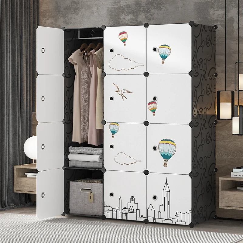 

Simple Organizer Wardrobe Dressers Storage Clothes Portable Closet Partitions Cabinet Display Cheap Muebles Trendy Furniture