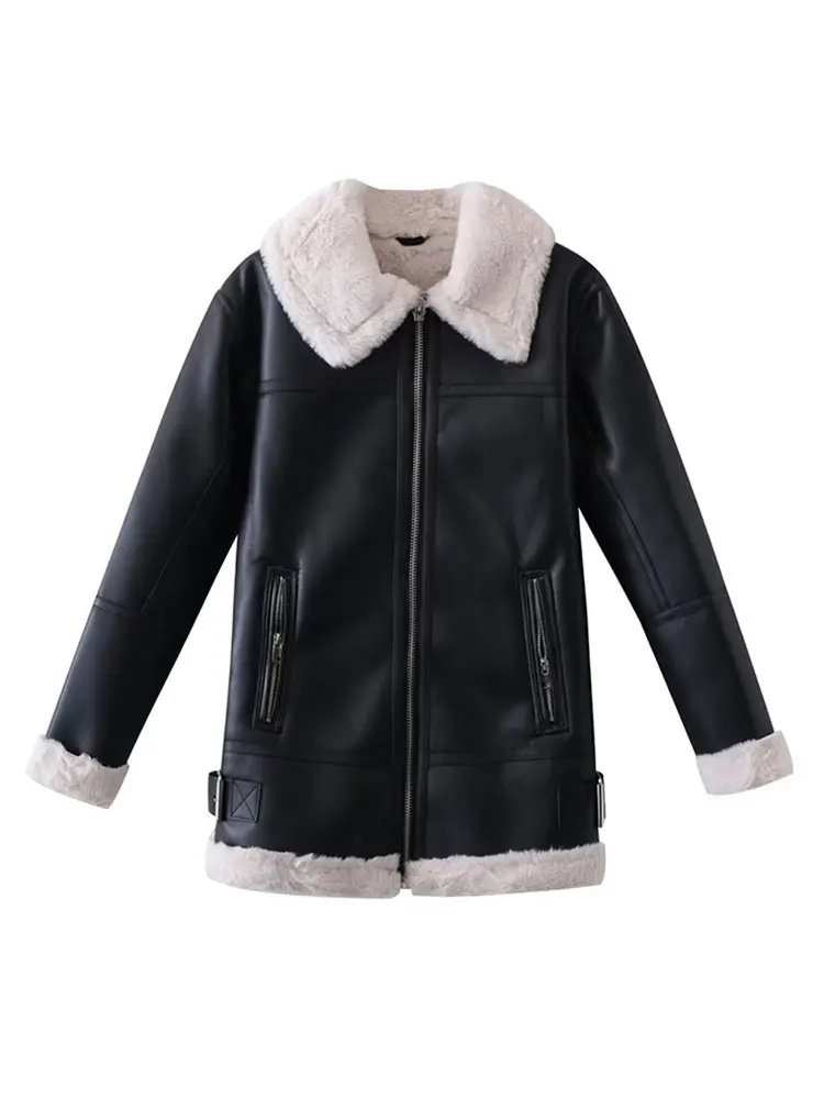 Fashion Turn-down Collar Long Sleeve Faux Fur Jacket Women's Casual Black Warm Coat Autumn/Winter 2023 New Female Overcoat
Fashion Turn-down Collar Long Sleeve Faux Fur Jacket Women's Casual Black Warm Coat Autumn/Winter 2023 New Female Overcoat