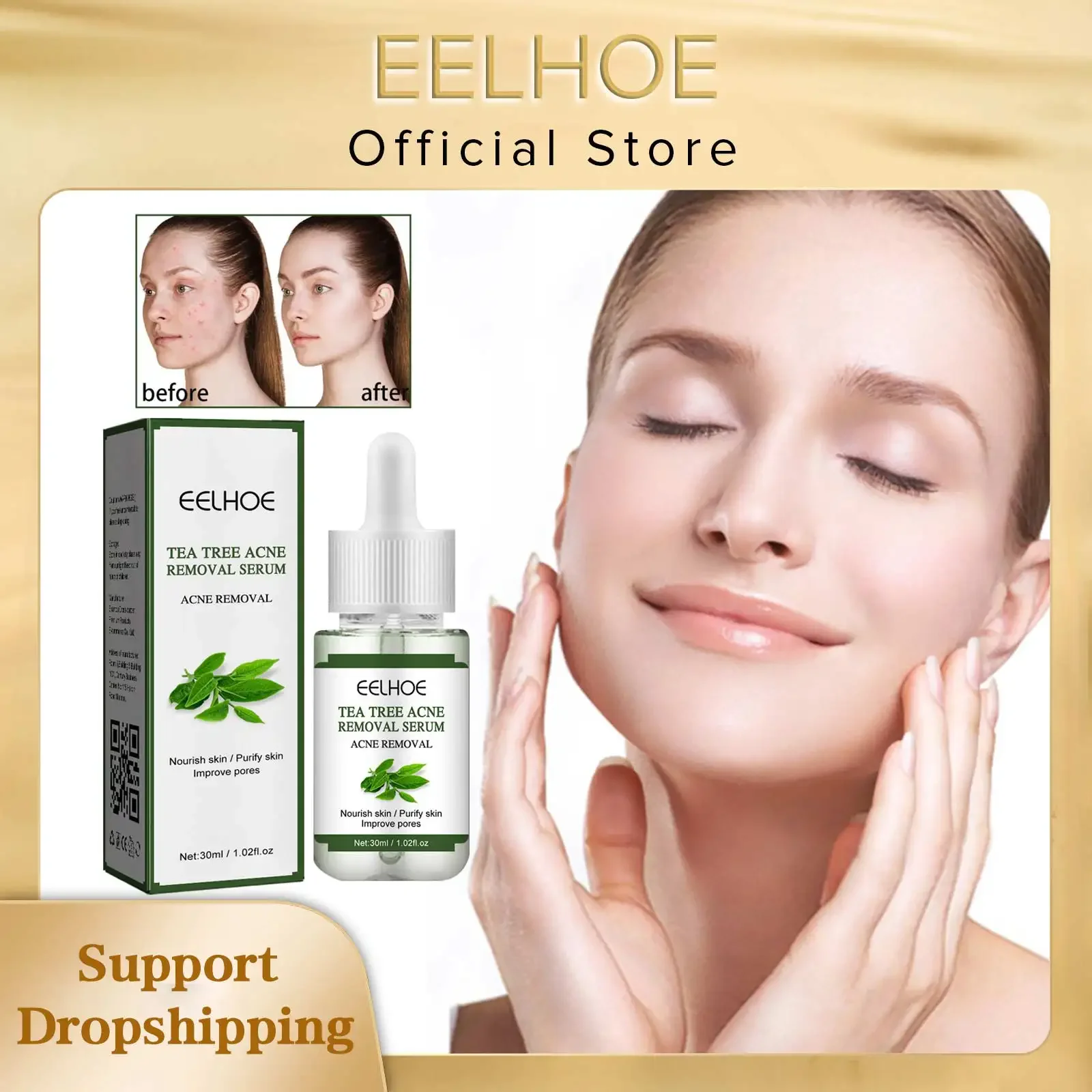 EELHOE Acne Treatment Serum Tea Tree Oil Essence Moisturizing Shrink Pores Oil Control Blackhead Removal Anti Acne Repair Serum
EELHOE Acne Treatment Serum Tea Tree Oil Essence Moisturizing Shrink Pores Oil Control Blackhead Removal Anti Acne Repair Serum