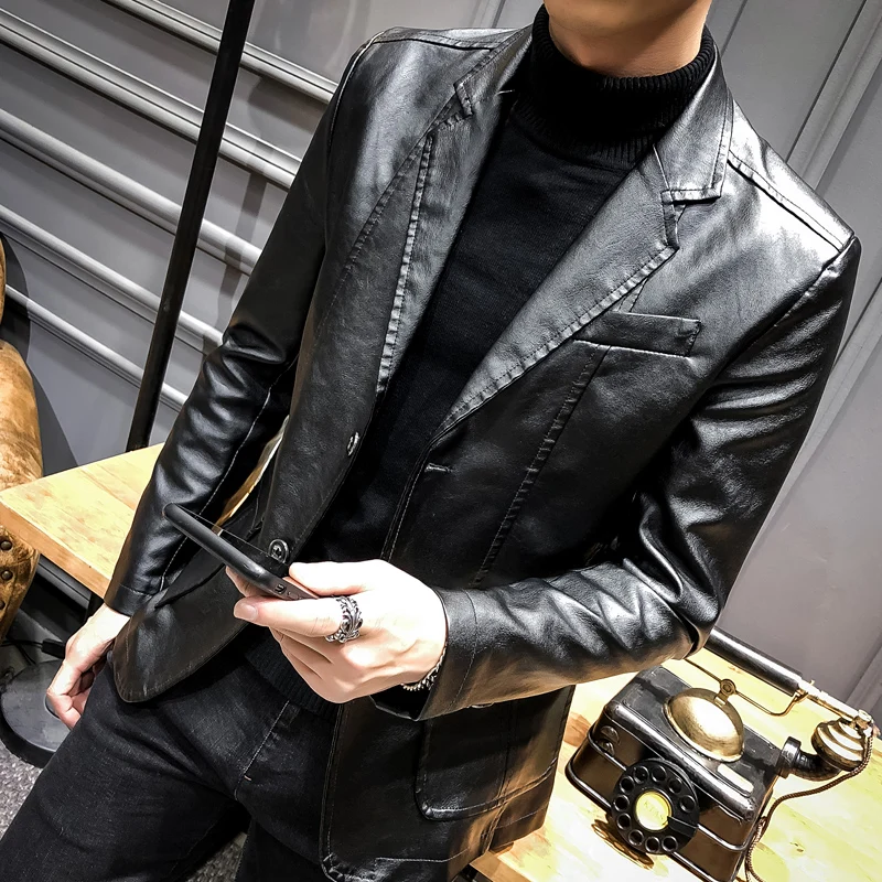 Men Leather Suits Jackets Blazers Jackets Coats New Fashion Male Slim Fit PU Leather Overcoats Blazers Jackets Coats Size 6XL
Men Leather Suits Jackets Blazers Jackets Coats New Fashion Male Slim Fit PU Leather Overcoats Blazers Jackets Coats Size 6XL