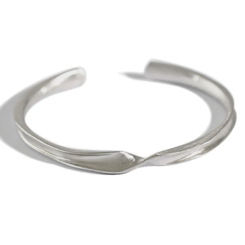 

Fashion 925 Sterling Silver Bracelets Opening Cuff Bangle for Girls Women Hinged Twist bangle Bracelet