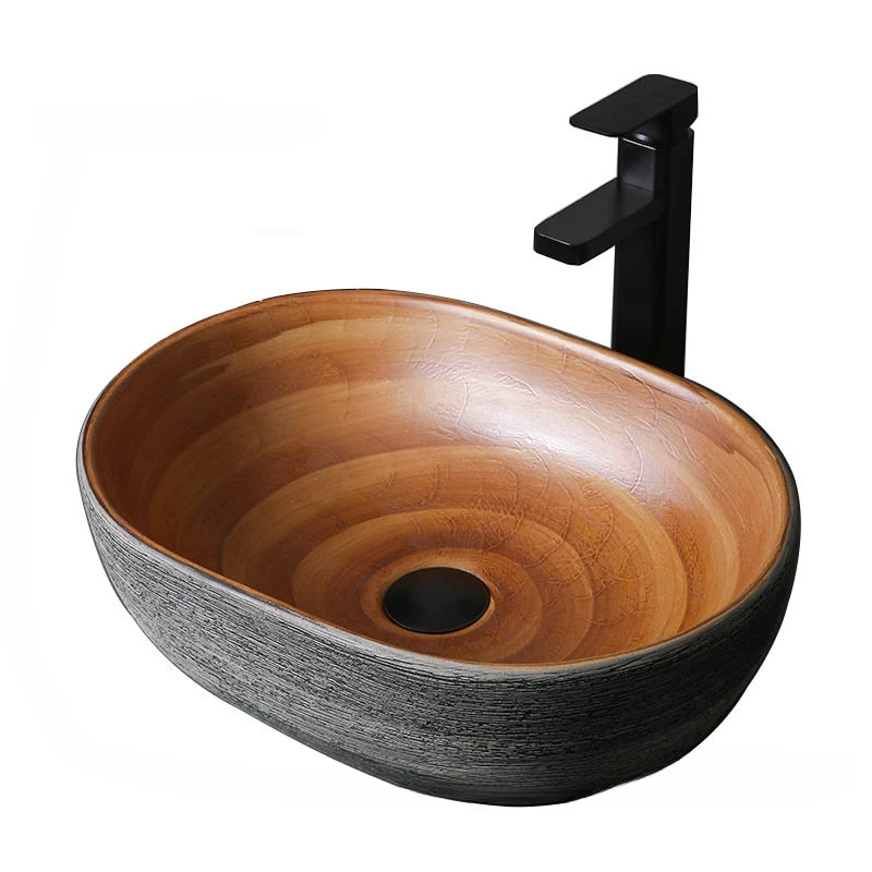 European Household Oval Bathroom Sinks Creative Wash Basin Ceramic Bathroom fixtures Modern Luxury Art Kitchen Washing Sinks
European Household Oval Bathroom Sinks Creative Wash Basin Ceramic Bathroom fixtures Modern Luxury Art Kitchen Washing Sinks