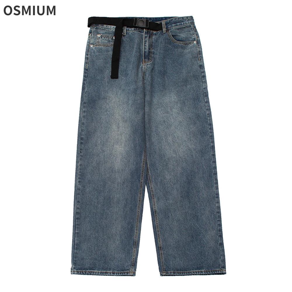 Belted Washed Distressed Jeans Mens Streetwear Loose Wide-leg Pants Casual Straight Trousers Men Blue Cotton Denim Jeans XS-XL
Belted Washed Distressed Jeans Mens Streetwear Loose Wide-leg Pants Casual Straight Trousers Men Blue Cotton Denim Jeans XS-XL