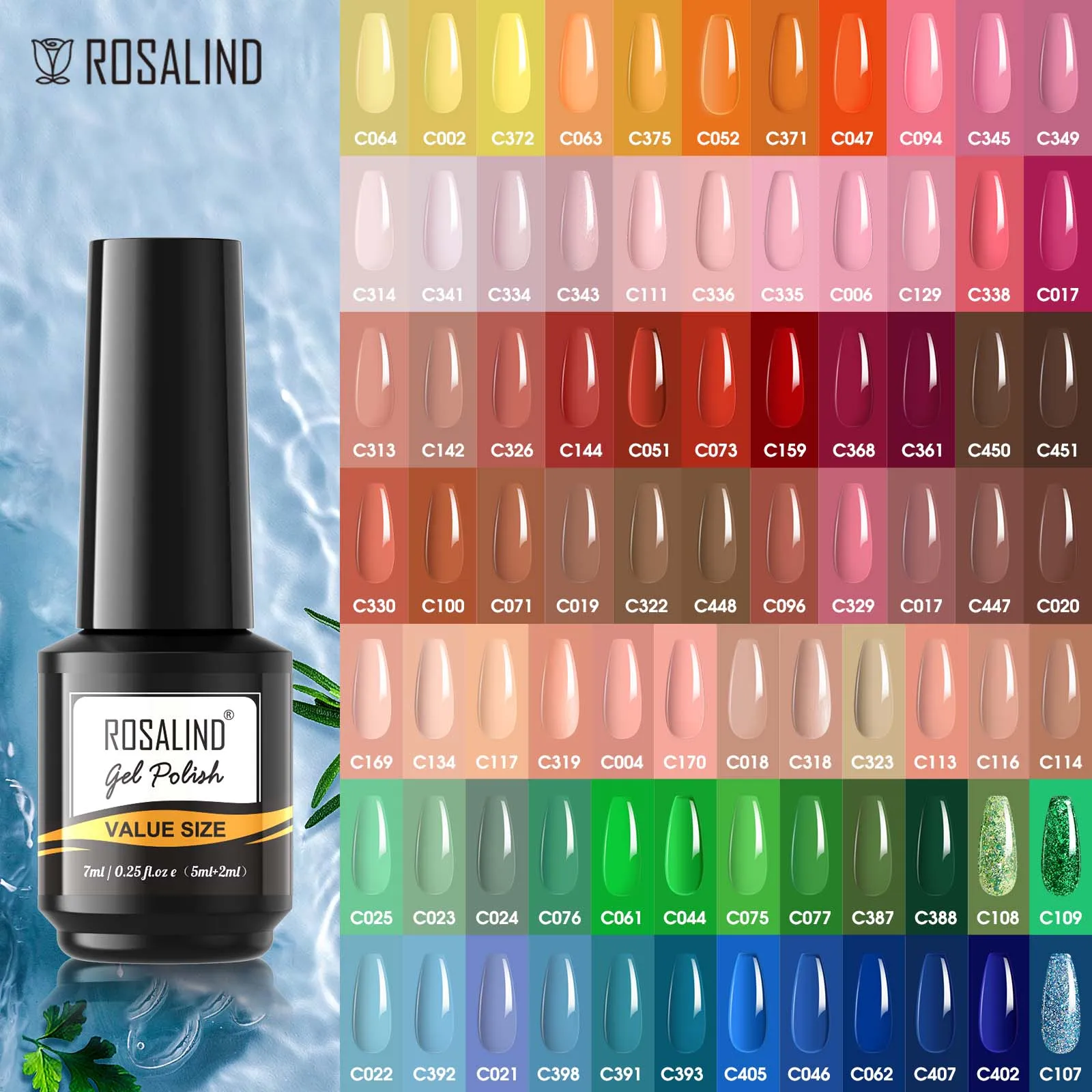 

ROSALIND 7ml 150 Colors Gel Nail Polish Nails Art Soak Off Top Base Matt Coat Hybrid Varnishes UV Gel Semi Permanent New