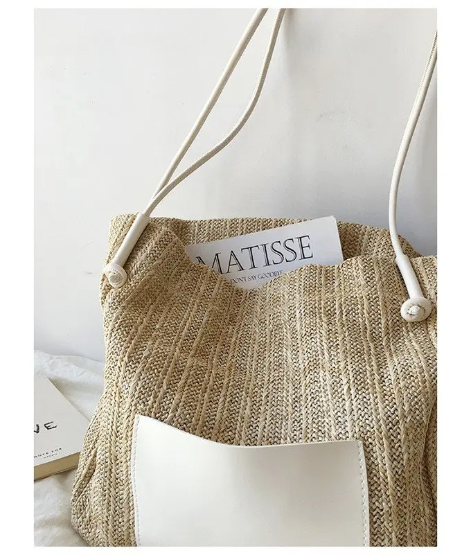 JIOMAY Eco-Luxury Straw Tote - Designer Beach Bag 17 Sfcca3a94f9434f61a47e6f3f117c4358A