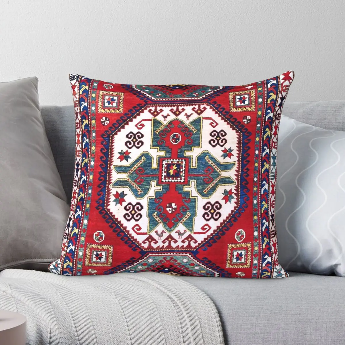 

Southwest Caucasus Rug Pillowcase Polyester Linen Velvet Printed Zip Decor Throw Pillow Case Sofa Seater Cushion Cover 45x45