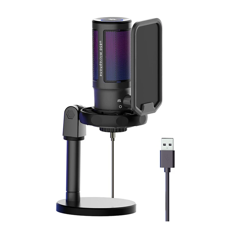 Металлический конденсаторный микрофон USB, микрофон для ПК, игр, записи, настольного компьютера, ноутбука, RGB потоковый подкастинг микрофон для онлайн-игр,
Металлический конденсаторный микрофон USB, микрофон для ПК, игр, записи, настольного компьютера, ноутбука, RGB потоковый подкастинг микрофон для онлайн-игр,