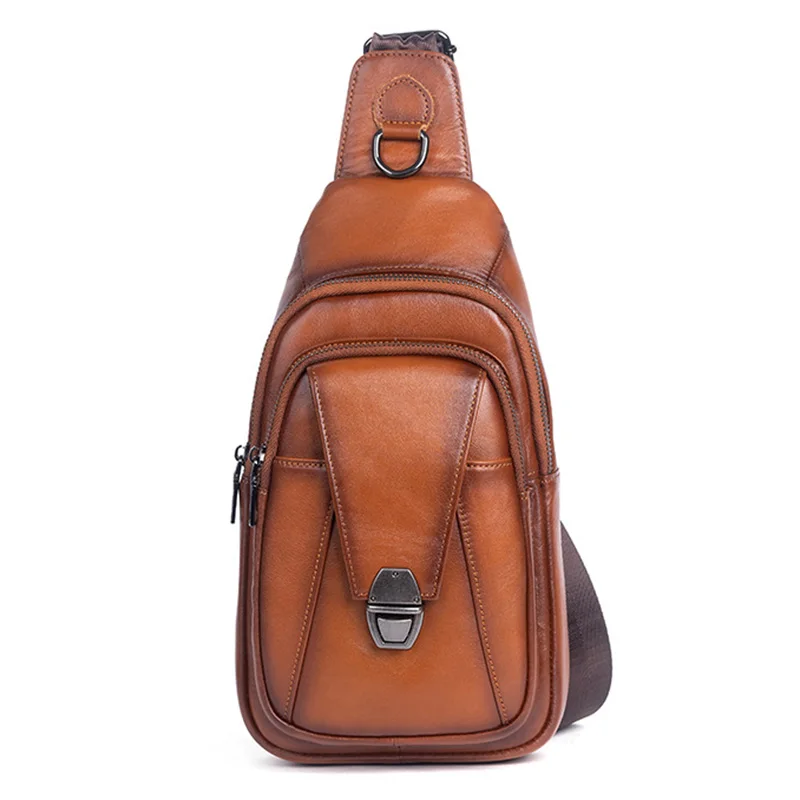 Genuine Leather Men Cross body Chest Bag Sling Backpack Travel Retro Designer Real Cowhide Male Messenger Shoulder Crossbody Bag
Genuine Leather Men Cross body Chest Bag Sling Backpack Travel Retro Designer Real Cowhide Male Messenger Shoulder Crossbody Bag
