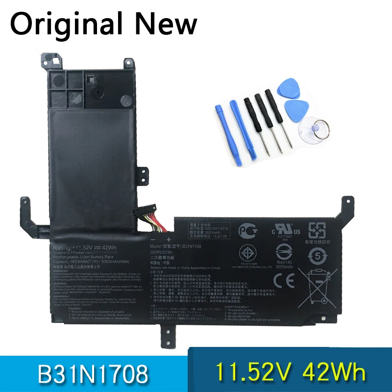 NEW Original B31N1708 Laptop Battery For ASUS VivoBook Flip 15 TP510 TP510UA TP510UF-E8004T TP510UQ-E8062 11.52V 42Wh
NEW Original B31N1708 Laptop Battery For ASUS VivoBook Flip 15 TP510 TP510UA TP510UF-E8004T TP510UQ-E8062 11.52V 42Wh
