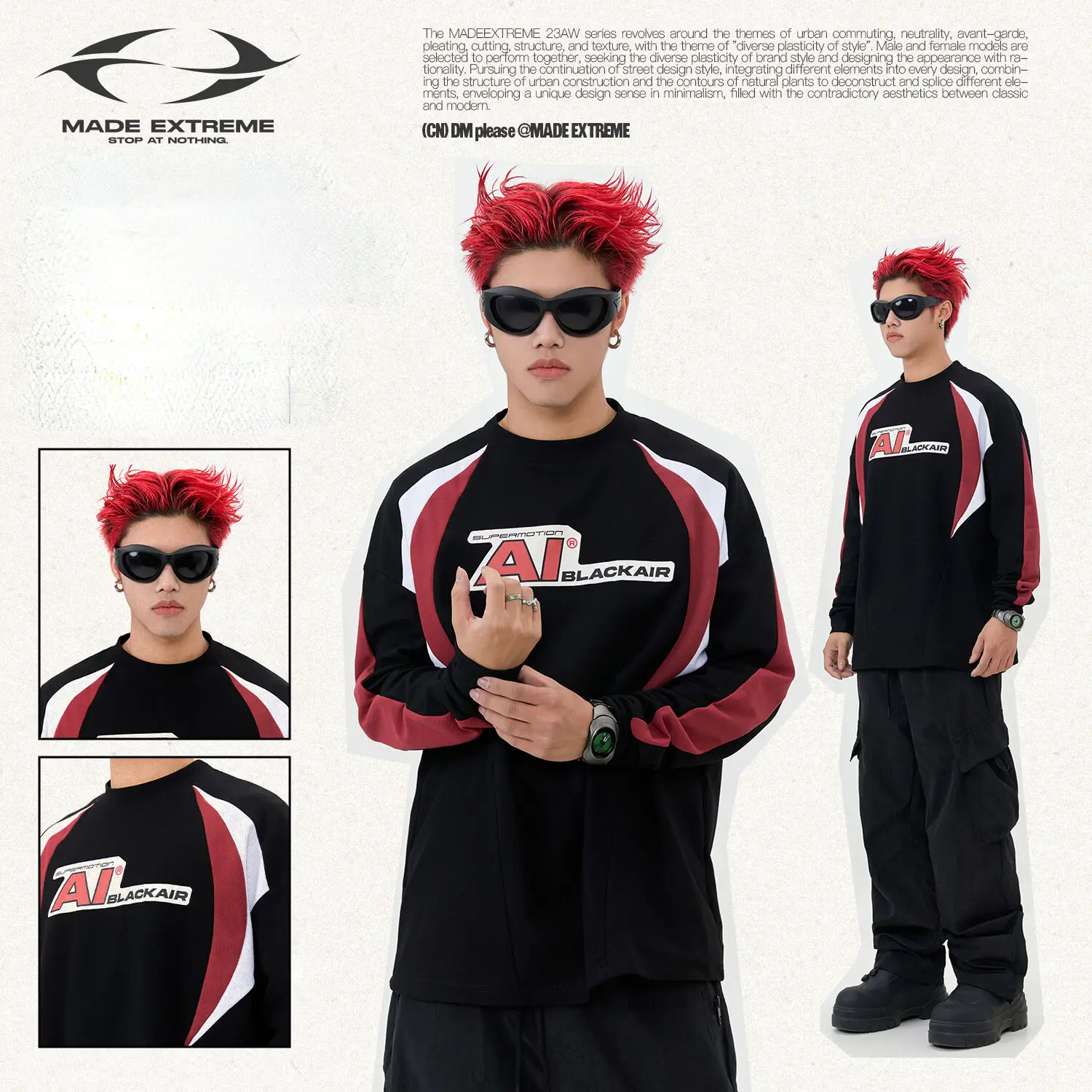 BLACK AIR Patchwork Racing Sweatshirts Streetwear Moto & Biker Thin (Summer) Sweatshirts
BLACK AIR Patchwork Racing Sweatshirts Streetwear Moto & Biker Thin (Summer) Sweatshirts