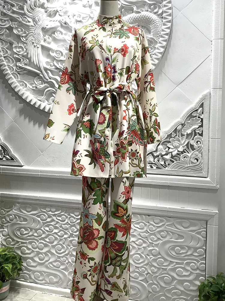JUNLINNA Fashion Runway Women Two Piece Pants Elegant Flower Printing Long Shirt+Trousers Party Vacation Suit Waist Elastic
JUNLINNA Fashion Runway Women Two Piece Pants Elegant Flower Printing Long Shirt+Trousers Party Vacation Suit Waist Elastic