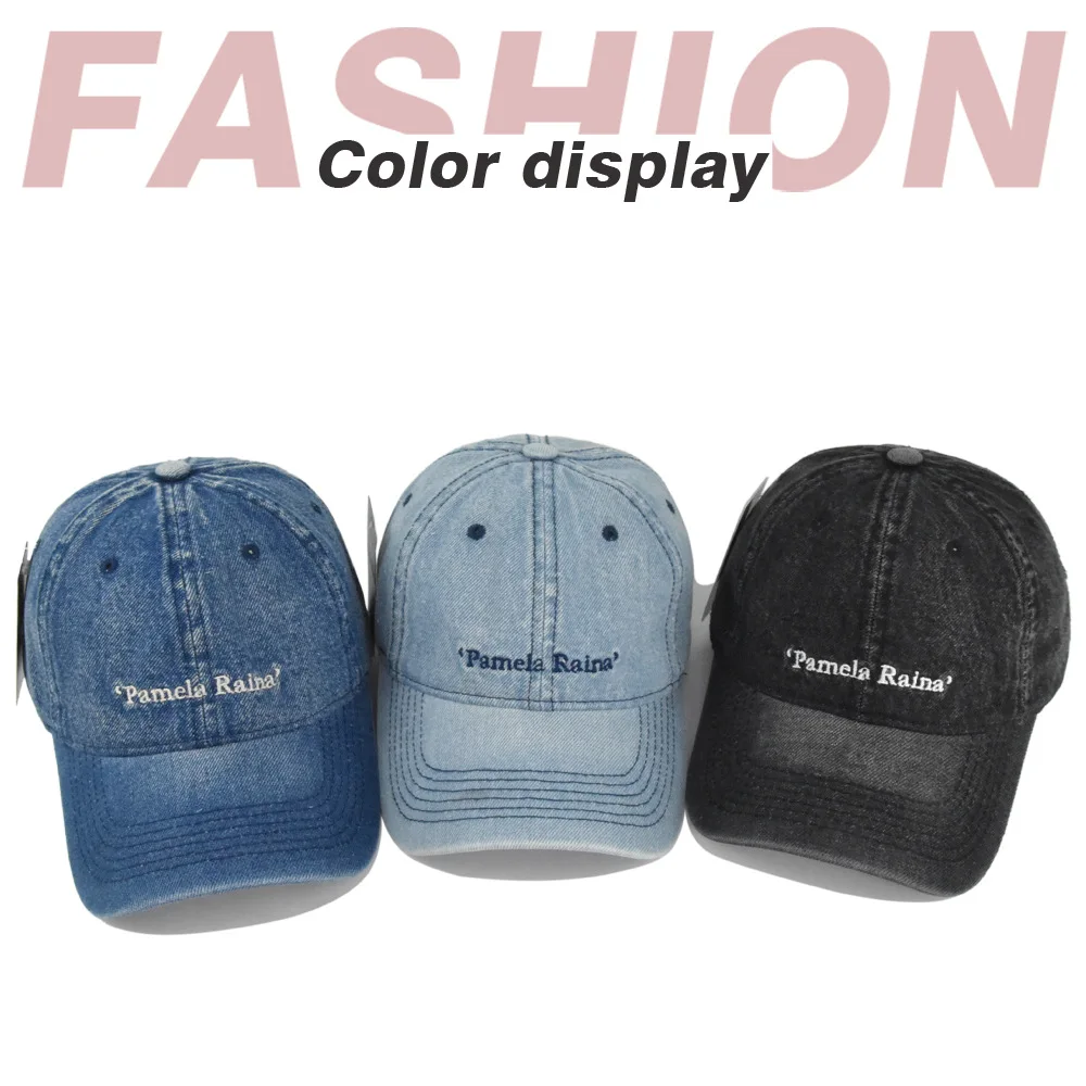 

Модная Ковбойская бейсболка для мужчин и женщин с Вышивкой Букв, винтажные джинсовые шапки в стиле хип-хоп, джинсовая шапка Sanpback, изогнутые шапки в стиле K-POP