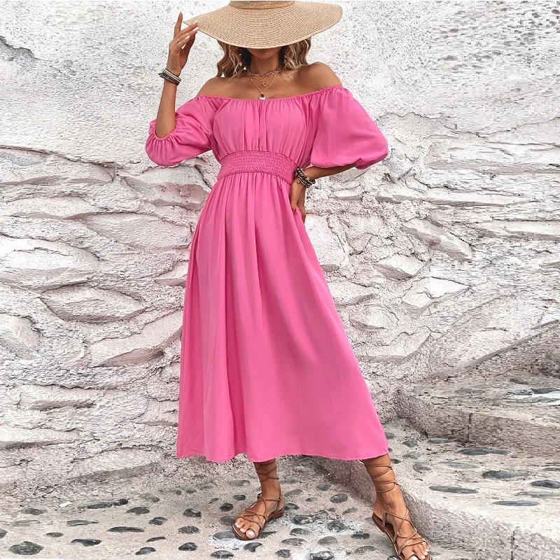 YEMOGGY Elegant Women's Summer Dresses 2023 New Skinny Slash Neck Solid Short Puff Sleeve Elastic High Waist A-line Maxi Dress
YEMOGGY Elegant Women's Summer Dresses 2023 New Skinny Slash Neck Solid Short Puff Sleeve Elastic High Waist A-line Maxi Dress