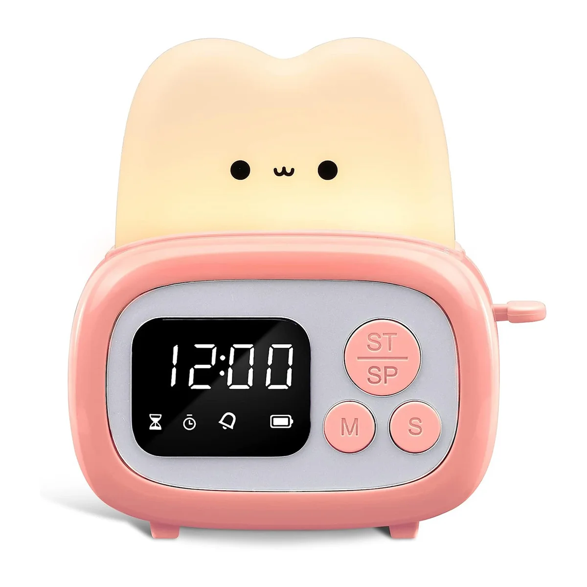 

Часы-тостер с таймером, милый ночник, инструмент для управления временем и настольные часы, будильник, цифровой таймер для детей, розовый