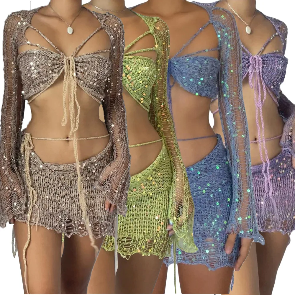 2023 New Crochet Sweater 2 Piece Set Women Hollow out Skinny Elastic Corset Top +Peach Hip Skirts Cover-ups Beach wear
2023 New Crochet Sweater 2 Piece Set Women Hollow out Skinny Elastic Corset Top +Peach Hip Skirts Cover-ups Beach wear