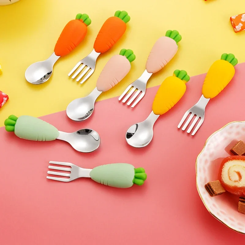 Cartoon Children Utensil Carrot Shape Baby Tableware Set Cute Stainless Steel Baby Spoon Fork Infant Food Feeding Kids Cutlery
Cartoon Children Utensil Carrot Shape Baby Tableware Set Cute Stainless Steel Baby Spoon Fork Infant Food Feeding Kids Cutlery