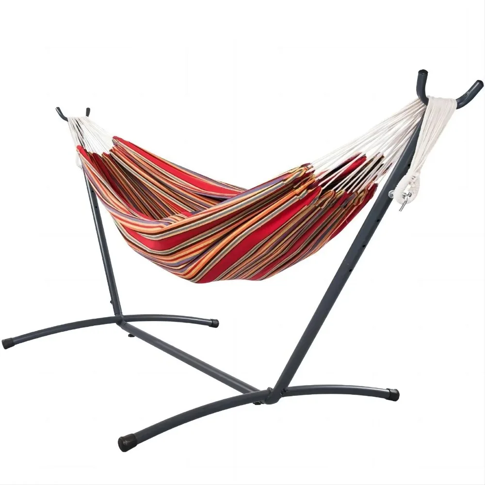 2-Person Brazilian-Style Cotton Double Hammock With Stand Set With Carrying Bag - Red Stripes Camping Outdoor
2-Person Brazilian-Style Cotton Double Hammock With Stand Set With Carrying Bag - Red Stripes Camping Outdoor