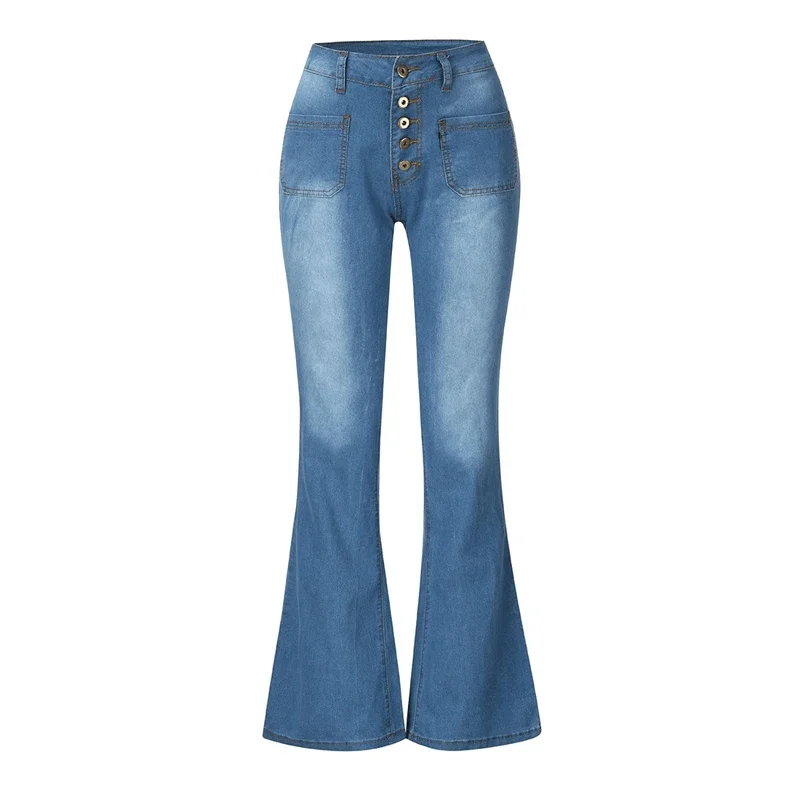 

High-waisted Denim Bell-bottom Pants For Women 2024 Spring New high-elastic Slimming Slim-fitting Micro-Flared Pants