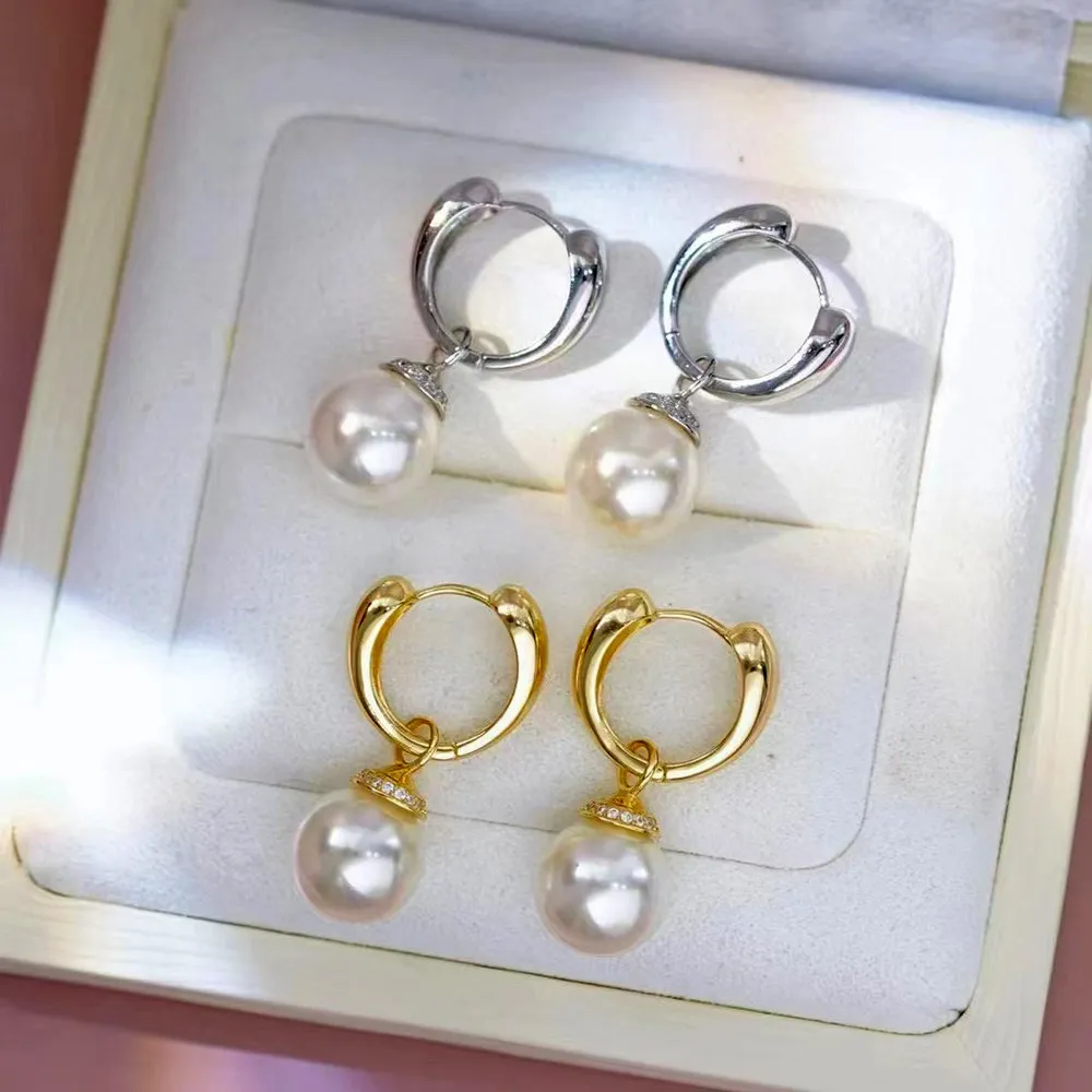 DIY pearl earring accessories S925 sterling silver jewelry Gold earring empty holder Fit 10-15mm beads
DIY pearl earring accessories S925 sterling silver jewelry Gold earring empty holder Fit 10-15mm beads