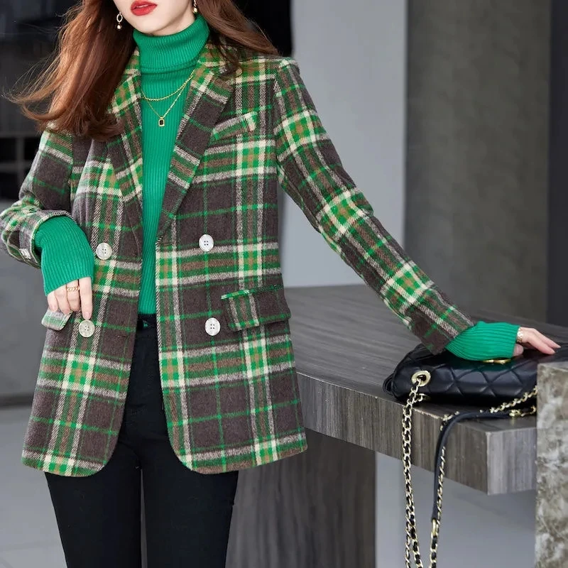 Plaid Woolen Suit Women Coat Autumn Winter 2023 New Korean Medium Long Sleeve Blazers Woman Jacket Casual Ladies Blazer Tops E20
Plaid Woolen Suit Women Coat Autumn Winter 2023 New Korean Medium Long Sleeve Blazers Woman Jacket Casual Ladies Blazer Tops E20