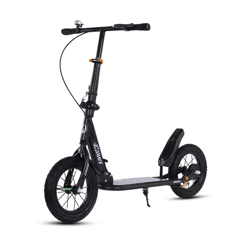 

Kick Scooter for Kids and Teens, Folding Design, 12 Inch Wheels Air-Filled Tires, Wide Foot Deck, Brakes