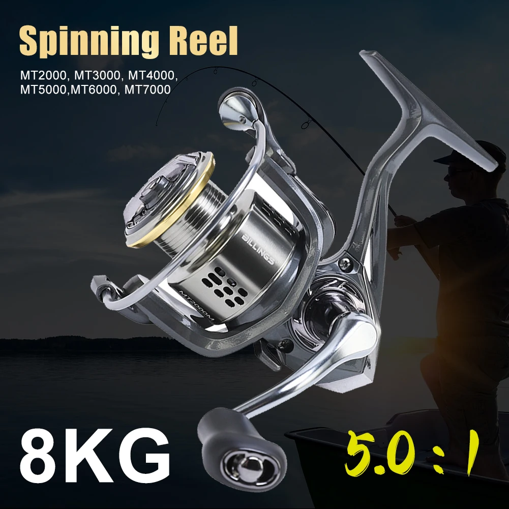 All Metal Fishing Reel 2000-7000Series Spinning Reel 8KG Max Drag 5.0:1 Ratio Carp Bass Freshwater Saltwater Fishing Accessories
All Metal Fishing Reel 2000-7000Series Spinning Reel 8KG Max Drag 5.0:1 Ratio Carp Bass Freshwater Saltwater Fishing Accessories
