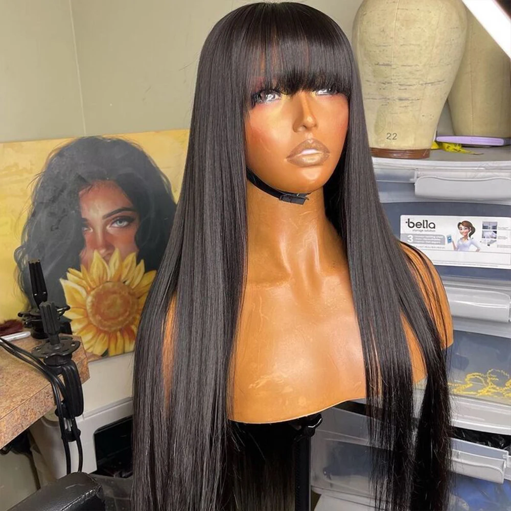 Brazilian Human Hair Wig With Bangs Machine Made Natural Color Glueless Wigs 30 Inch Straight Wig With Bangs For Women
Brazilian Human Hair Wig With Bangs Machine Made Natural Color Glueless Wigs 30 Inch Straight Wig With Bangs For Women
