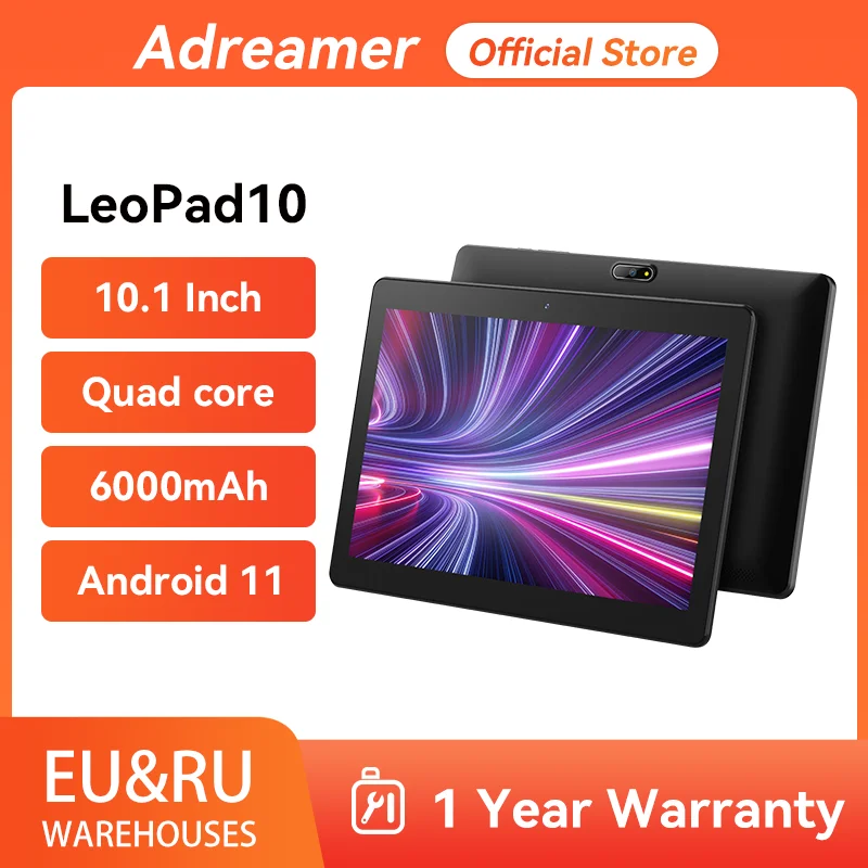 

Adreamer LeoPad10 Tab 10.1" Tablet 1280x800 IPS Android 11 Quad Core 2GB RAM 32GB ROM Bluetooth 6000mAh Wifi Portable Tablets PC