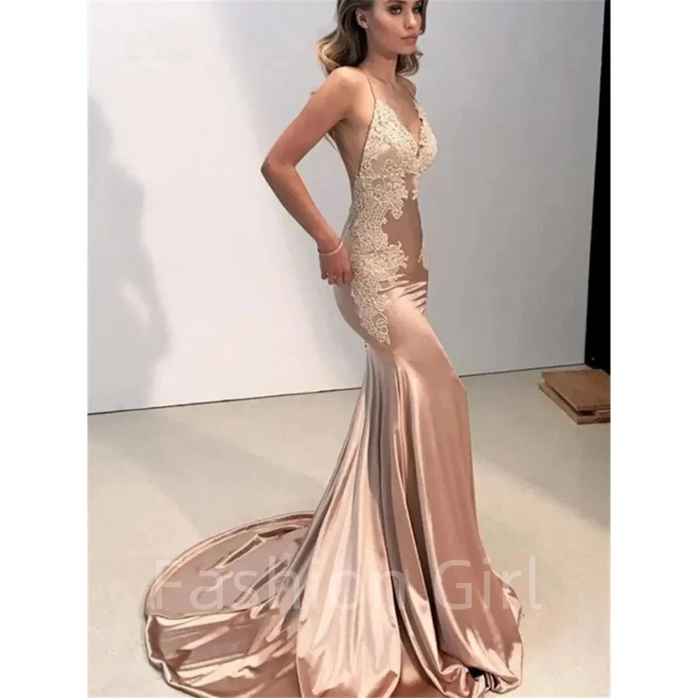 Sexy Deep V-Neck Casual Prom Dress Sleeveless Spaghetti Strapless Chapel Train Appliques Pleat Formal Party Gowns Customized
Sexy Deep V-Neck Casual Prom Dress Sleeveless Spaghetti Strapless Chapel Train Appliques Pleat Formal Party Gowns Customized