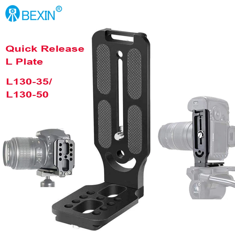 

BEXIN Universal Camera L Bracket Shot Quick Release L Plate 1/4 Inch Screw Swiss Vertical Video Compatible Nikon Canon Sony Fuji