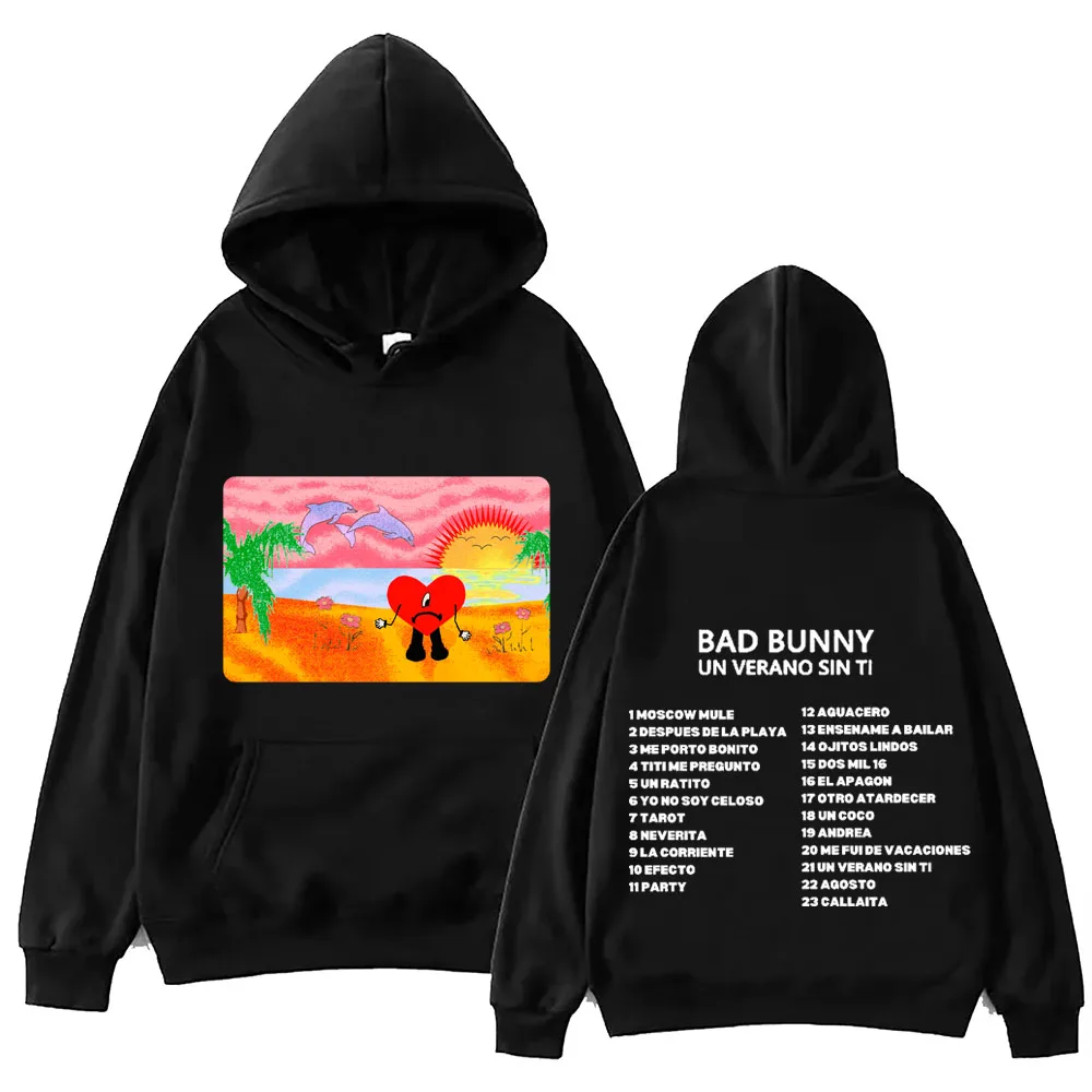 

2024 Un Verano Sin Ti Bad Bunny Hoodie Tops Long Sleeve Sweatshirt Music Fans Gift Spring Summer Casual Regular Unisex