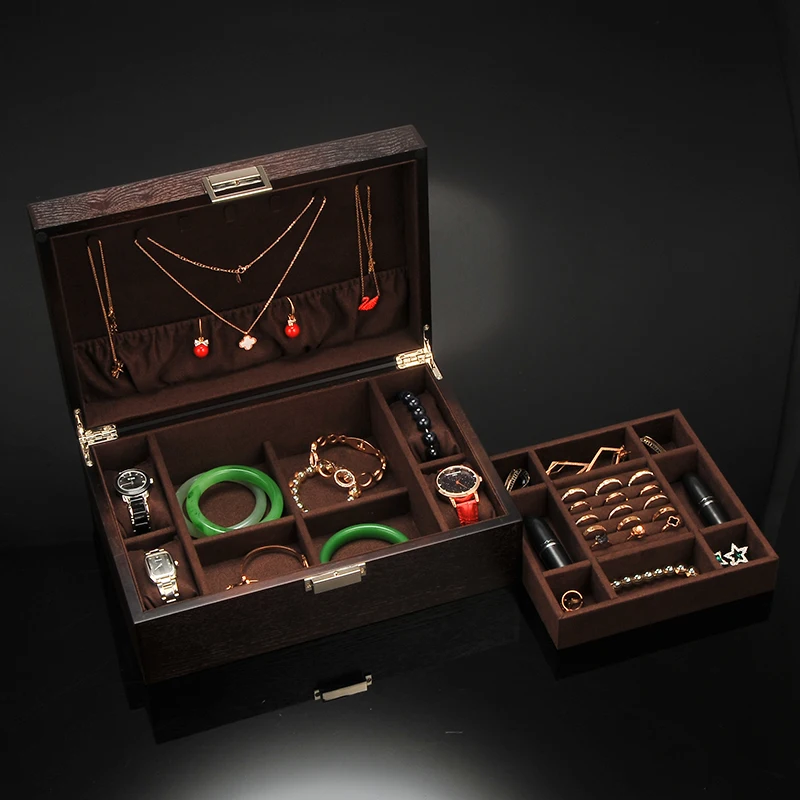 Wooden jewelry box, Chinese style antique Chinese style large capacity bracelet, necklace, hand jewelry storage box
Wooden jewelry box, Chinese style antique Chinese style large capacity bracelet, necklace, hand jewelry storage box