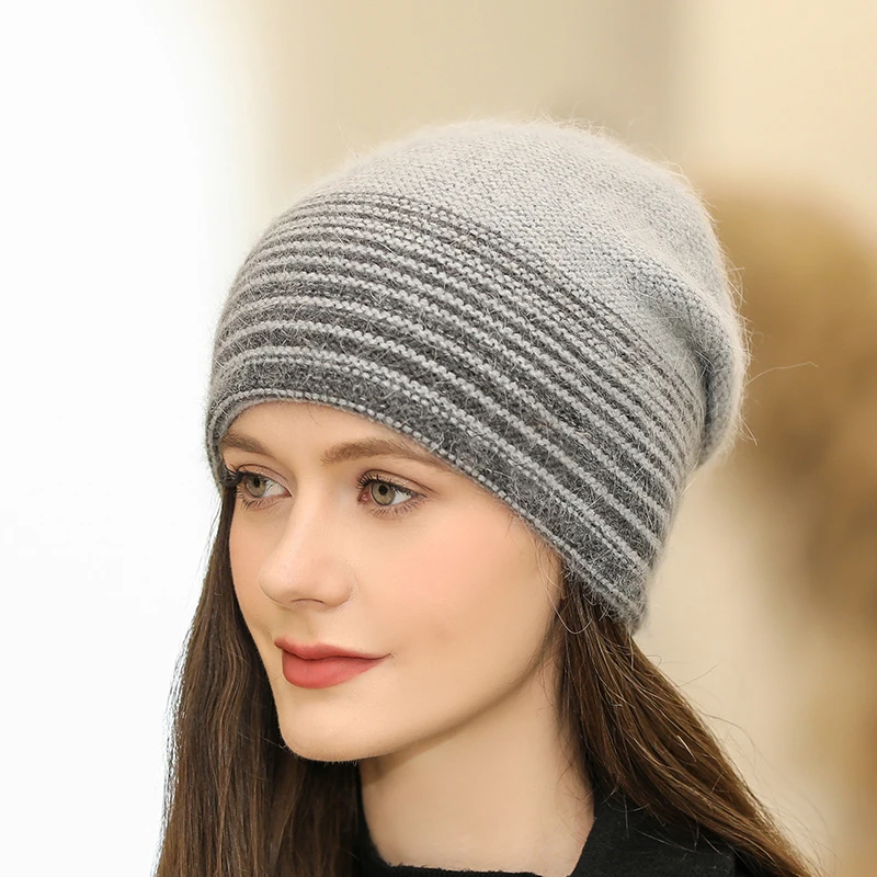 Brand Winter Hat Fashion Stripes Rabbit Fur Blend Warm Beanie Hat For Women Casual Streetwear Plus Velvet Knitted Hat 2022 New
Brand Winter Hat Fashion Stripes Rabbit Fur Blend Warm Beanie Hat For Women Casual Streetwear Plus Velvet Knitted Hat 2022 New