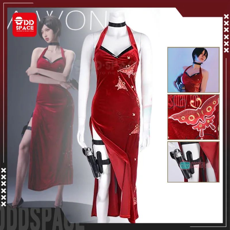 Женский костюм для косплея Ada Wong, красное платье-Ципао с вышивкой на Рождество
Женский костюм для косплея Ada Wong, красное платье-Ципао с вышивкой на Рождество