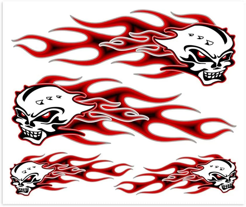 For 4R Quartet. It 32106 head sticker with flame, Skull Death flame skull fire car motorcycle helmet 20 x 24 cm
For 4R Quartet. It 32106 head sticker with flame, Skull Death flame skull fire car motorcycle helmet 20 x 24 cm
