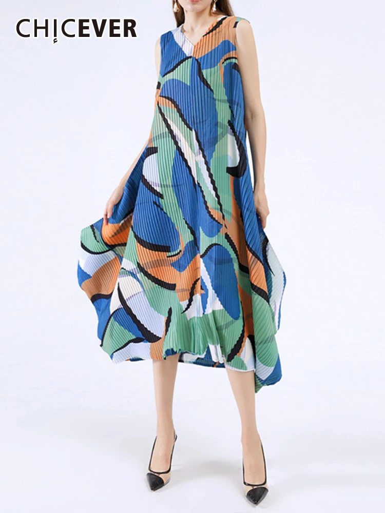 CHICEVER Casual Colorblock Dresses For Women Round Neck Sleeveless High Waist Spliced Lace Up Irregular Hem A Line Dress Female
CHICEVER Casual Colorblock Dresses For Women Round Neck Sleeveless High Waist Spliced Lace Up Irregular Hem A Line Dress Female