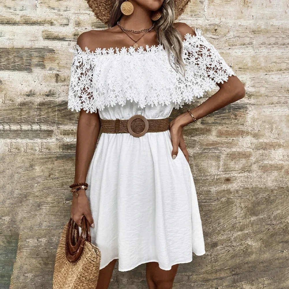 Ladies\\' Summer Bohemia Party Dress Short Lace Wrap with Off Shoulder Design Perfect for Holidays or Beach Vacations
Ladies\\' Summer Bohemia Party Dress Short Lace Wrap with Off Shoulder Design Perfect for Holidays or Beach Vacations