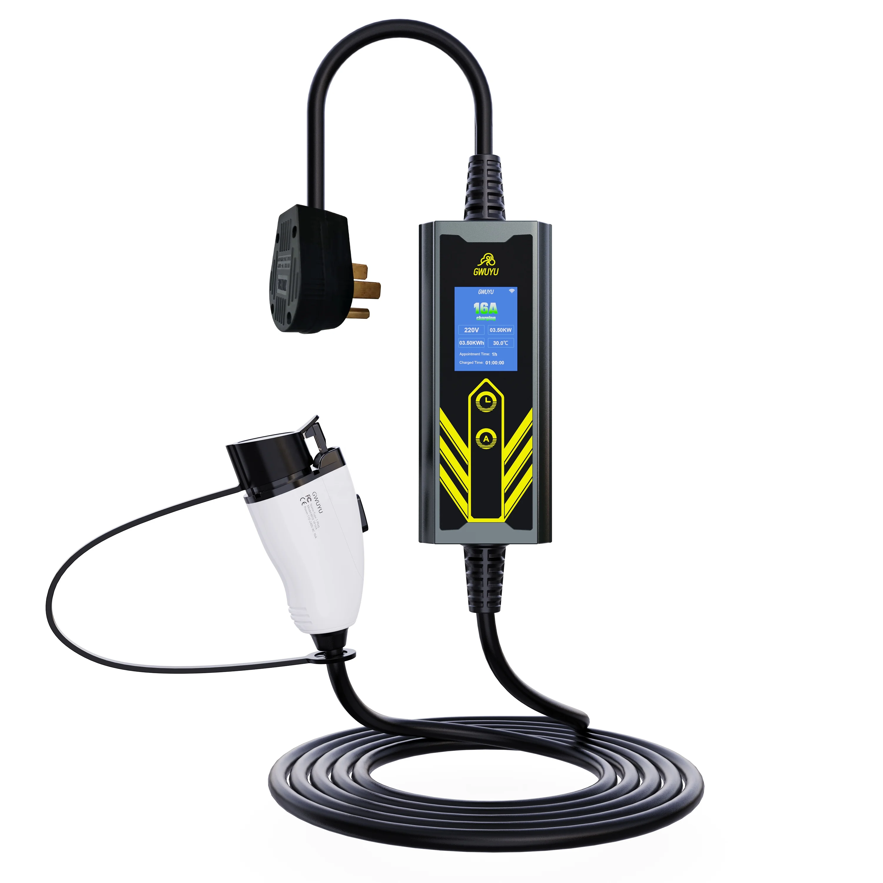 GWUYU 7KW 32A Portable EV Charger New Energy Vehicle Charger Type 1 AC EN Charging Port 32A 7KW Portable Charging Station
GWUYU 7KW 32A Portable EV Charger New Energy Vehicle Charger Type 1 AC EN Charging Port 32A 7KW Portable Charging Station