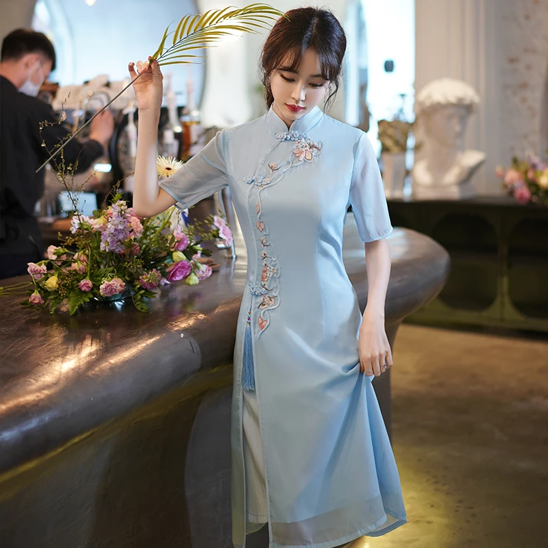 S-5XL Cheongsam Dress Women 2023 New Chinese Style Dress Vintage Eleganti Modern Improve Fashion young Qipao Short Sleeve Summer
S-5XL Cheongsam Dress Women 2023 New Chinese Style Dress Vintage Eleganti Modern Improve Fashion young Qipao Short Sleeve Summer