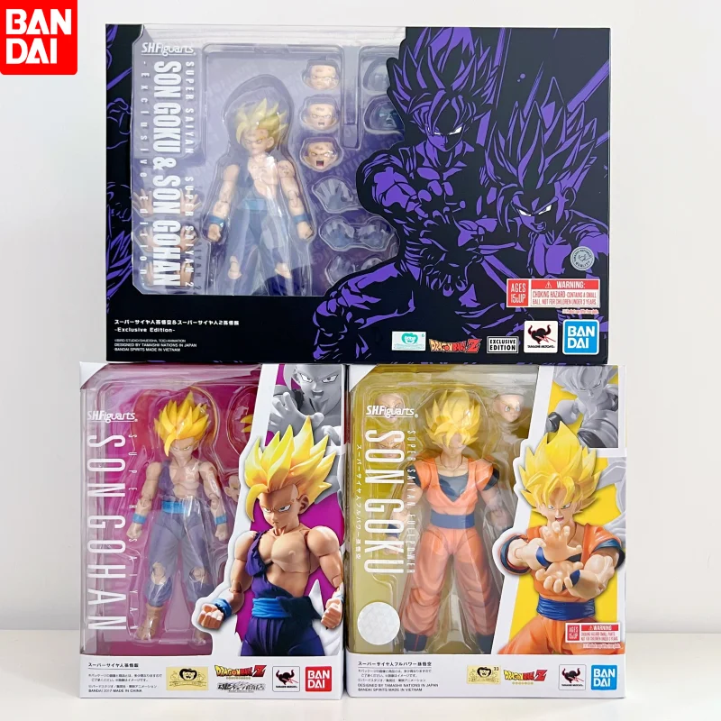 Bandai Shf Dragon Ball Z Супер сайян Сон Гоку Супер сайян 2 песни гохань эксклюзивная Серия набор моделей пвх экшн-фигурки подарок
Bandai Shf Dragon Ball Z Супер сайян Сон Гоку Супер сайян 2 песни гохань эксклюзивная Серия набор моделей пвх экшн-фигурки подарок