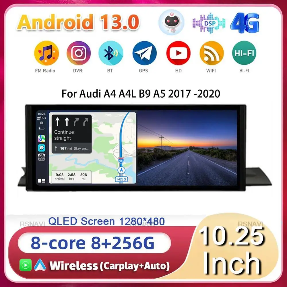 10.25" Android 13 wireless Carplay Auto For Audi A4 A4L B9 A5 2017 - 2020 Car Radio GPS Multimedia Screen Player Stereo WIFI+4G
10.25" Android 13 wireless Carplay Auto For Audi A4 A4L B9 A5 2017 - 2020 Car Radio GPS Multimedia Screen Player Stereo WIFI+4G