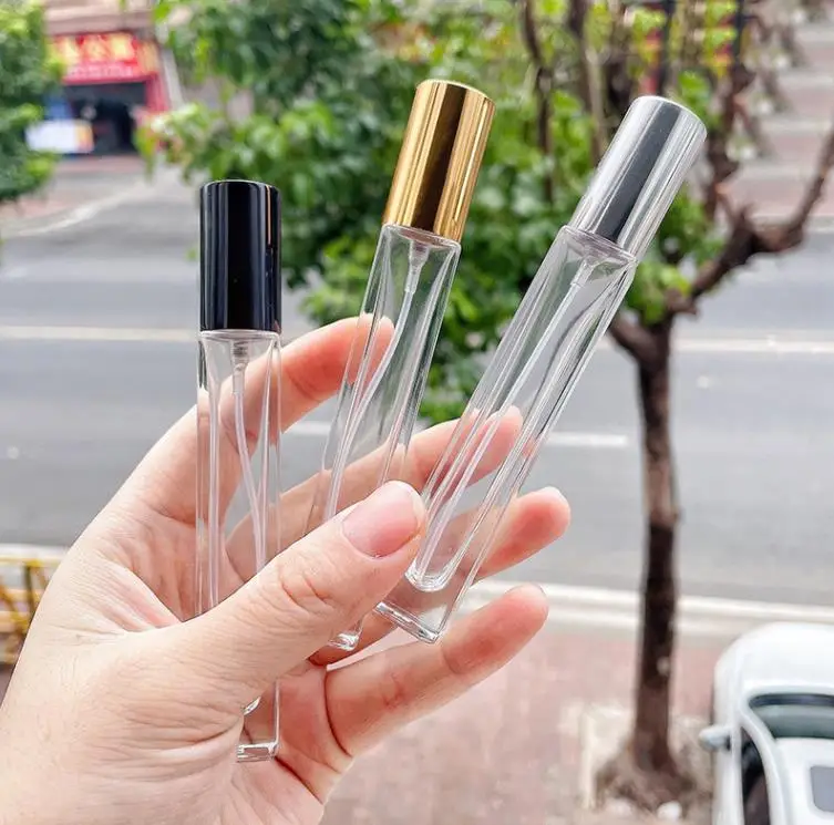 200pcs 10ml Transparent Square Round Glass Spray Perfume Bottle Refillable Empty Bottle Thick Bottom Silver Black Gold Cap SN
200pcs 10ml Transparent Square Round Glass Spray Perfume Bottle Refillable Empty Bottle Thick Bottom Silver Black Gold Cap SN