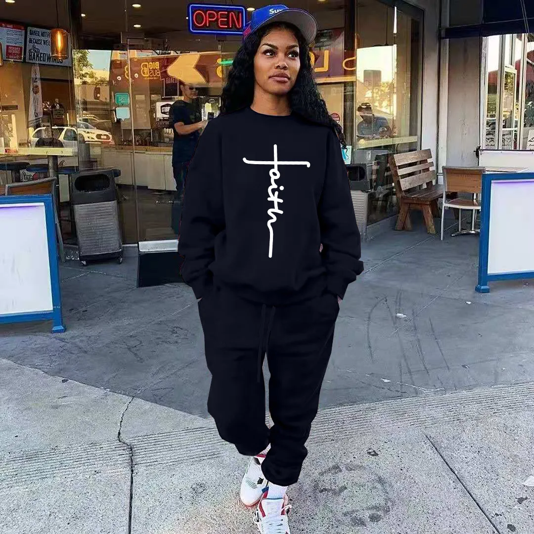 European and American fashion autumn and winter women's casual fashion printing loose sports suit women's two-piece set
European and American fashion autumn and winter women's casual fashion printing loose sports suit women's two-piece set