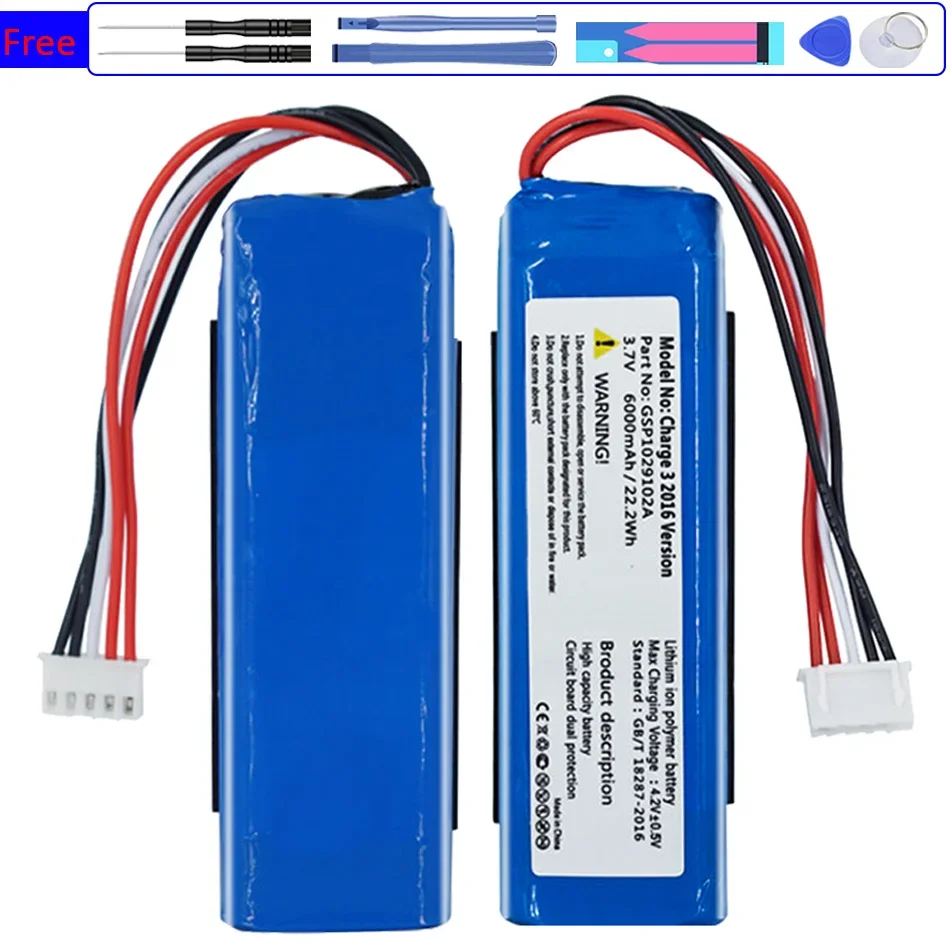 Speaker Battery GSP1029102A (2016 Version) GSP1029102A (2015 Version) 6000mAh for JBL Charge 3 Charge3 2015 2016 Version Speaker
Speaker Battery GSP1029102A (2016 Version) GSP1029102A (2015 Version) 6000mAh for JBL Charge 3 Charge3 2015 2016 Version Speaker