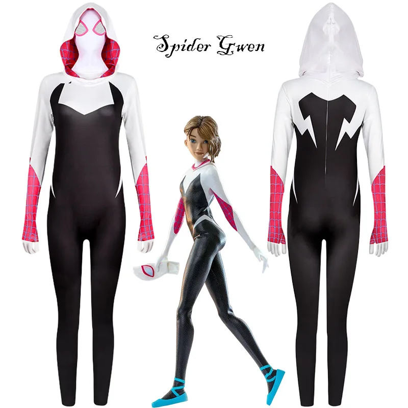 Spider Gwen Costume Women Superhero Gwen Stacy Cosplay Costume Bodysuit Mask Girls Jumpsuit Halloween Costume for Kids Adult
Spider Gwen Costume Women Superhero Gwen Stacy Cosplay Costume Bodysuit Mask Girls Jumpsuit Halloween Costume for Kids Adult