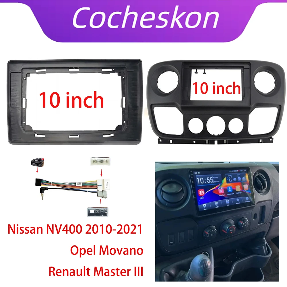 

Установка 9-дюймового автомобильного радио, DVD GPS Mp5 плеер, панель Fascia, рамка для Nissan Nv400 Renault Master Opel Movano, комплект крепления для приборной панели