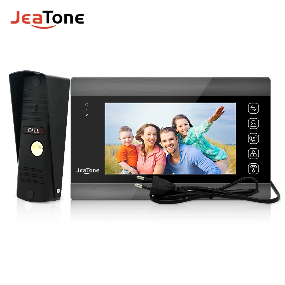 

Jeatone Home Video Intercom Waterproof Video Doorbell for Apartment 7 Inch Monitor 1200TVL Doorbell Camera with Motion Detection