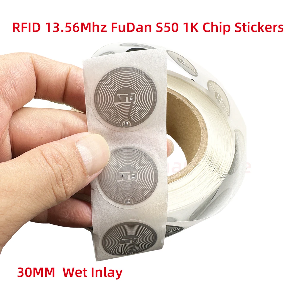 

10pcs RFID S50 Smart Tag 14443A F08 Classic 1K EV1 S50 Wet Inlay Sticker F08 1024 Bytes Lable RFID Tags for Andriod NFC Phone